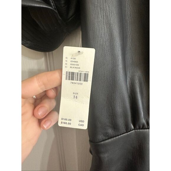 NWT By Anthropologie Faux Leather Wrap Mini Dress Size 14 - Picture 11 of 13